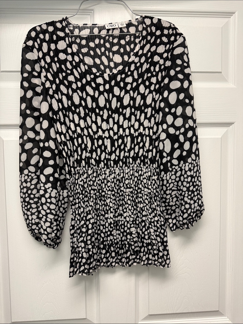 Cato Black & White Dot Top